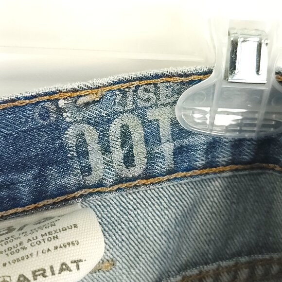 Ariat Jeans Men's 38x32 Blue Fade Low Rise Boot Denim Distressed Destroyed - Picture 14 of 15